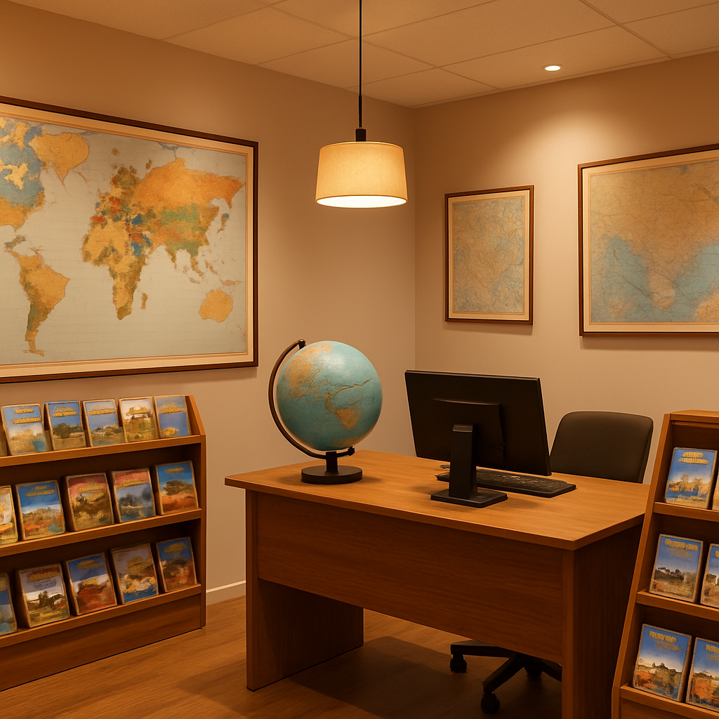 Inside the Envoyage Bankstown travel agency office at Bankstown Central